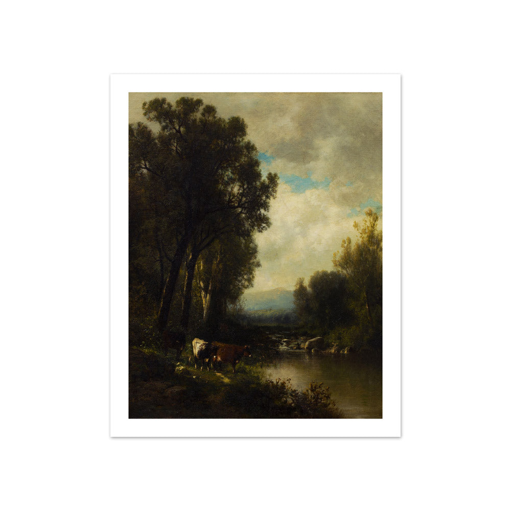 Cattle on the River by William Hart - Compact / With Margin / No Frame