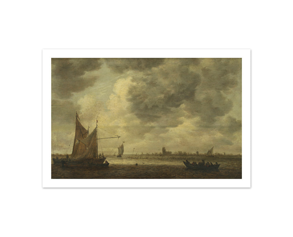The River Oude Maas near Dordrecht by Jan van Goyen - Compact / With Margin / No Frame