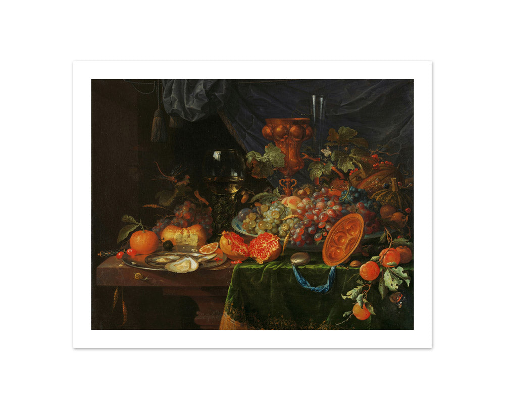 Still Life with Fruit and Oysters by Abraham Mignon - Compact / With Margin / No Frame
