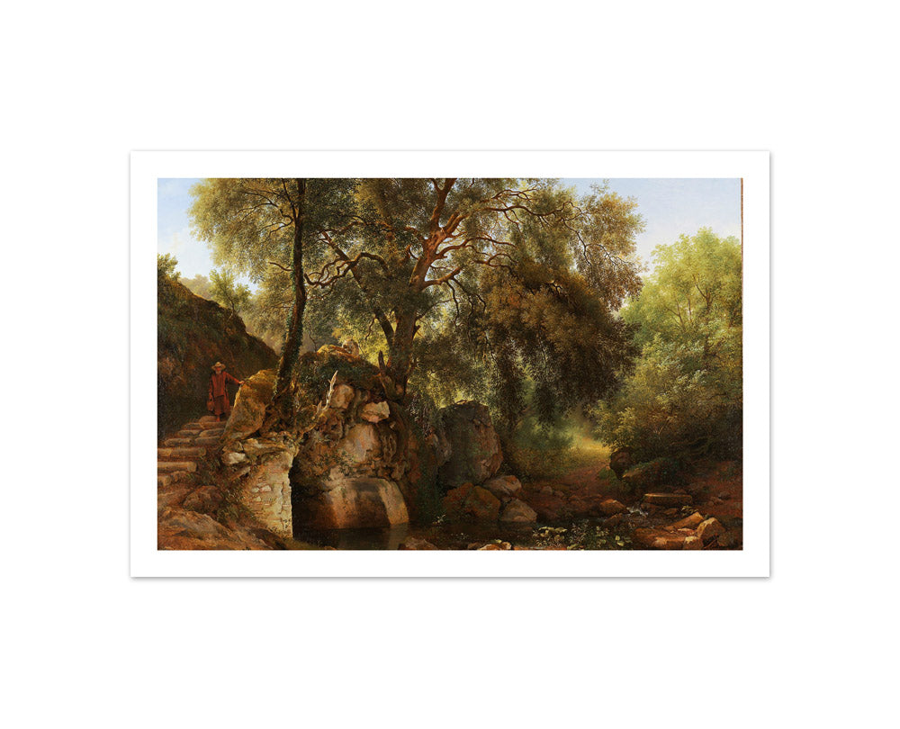 View in the Park of the Villa Chigi at Ariccia by Abraham Teerlink - Compact / With Margin / No Frame