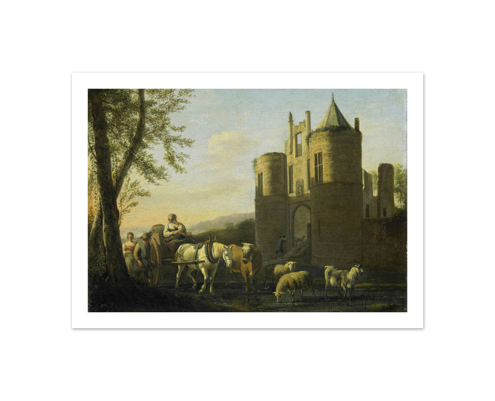 The Main Gate to Egmond Castle by Gerrit Berckheyde - Compact / With Margin / No Frame