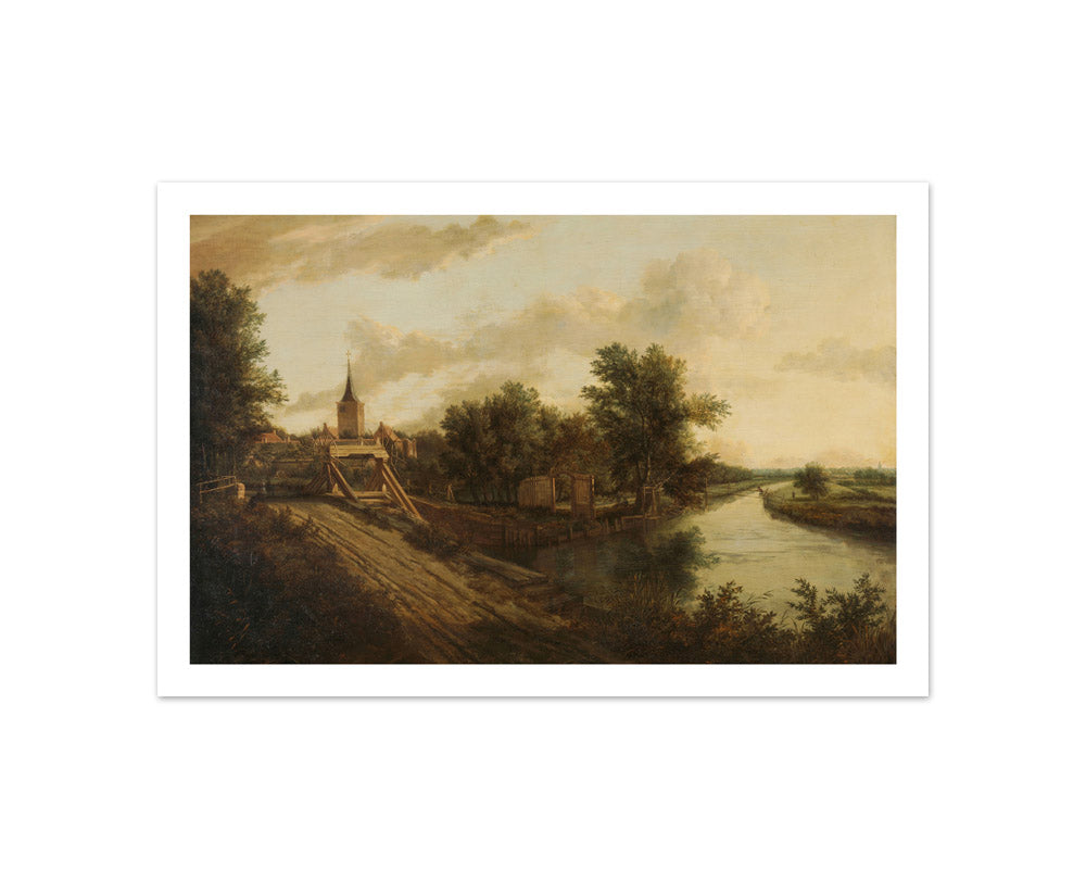 Landscape with rolling bridge by Unknown - Compact / With Margin / No Frame