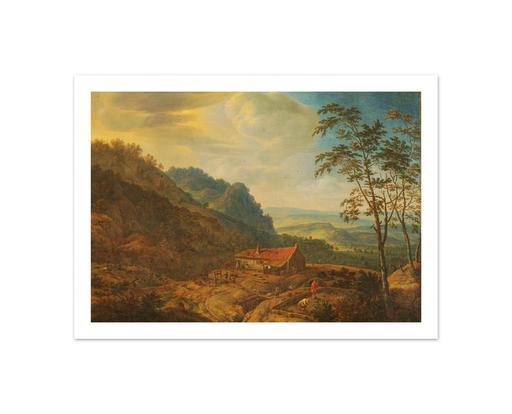 Mountainous Landscape with Farm by Herman Saftleven - Compact / With Margin / No Frame