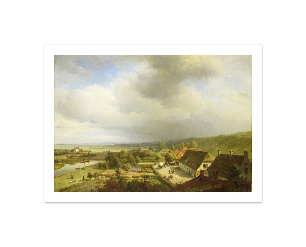 View of the Ooijpolder, seen from the Belvédère in Nijmegen by Abraham Johannes Couwenberg - Compact / With Margin / No Frame