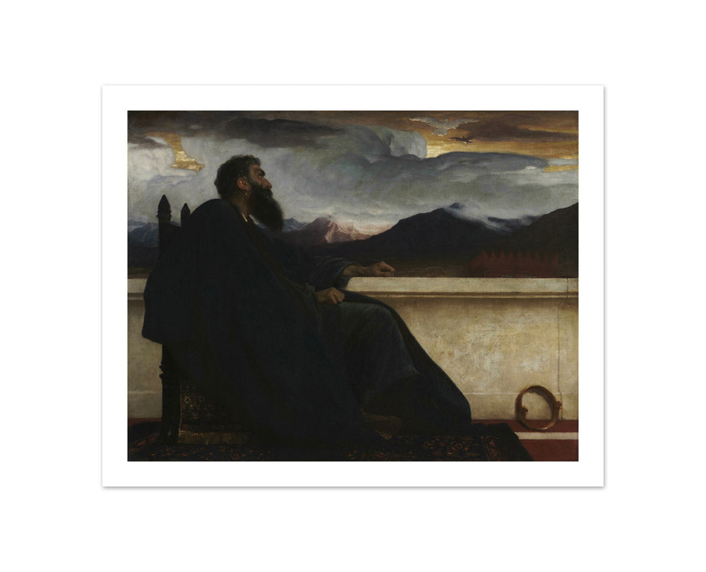David:  "Oh, that I had wings like a Dove!  For then would I fly away, and be at rest." Psalm 55:6 by Frederic Leighton - Compact / With Margin / No Frame