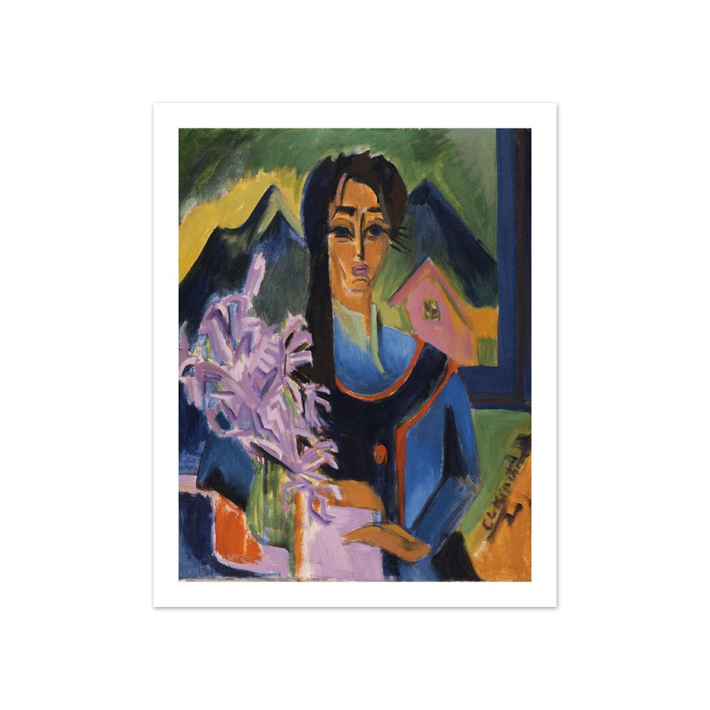 Maryli (Young Woman with Bouquet of Carnations) by Ernst Ludwig Kirchner - Compact / With Margin / No Frame