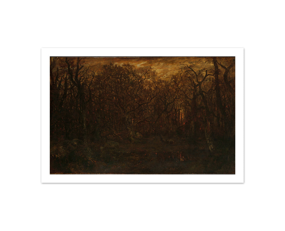 The Forest in Winter at Sunset by Théodore Rousseau - Compact / With Margin / No Frame