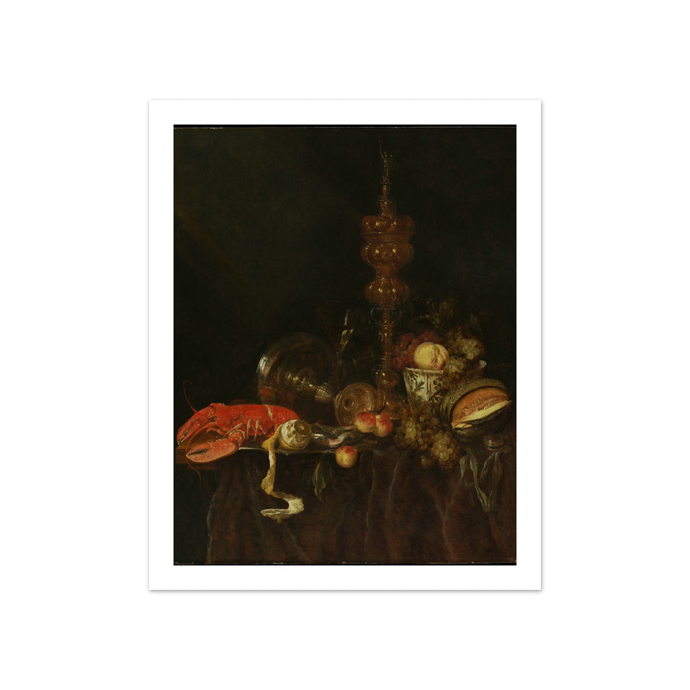 Still Life with Lobster and Fruit by Abraham van Beyeren - Compact / With Margin / No Frame