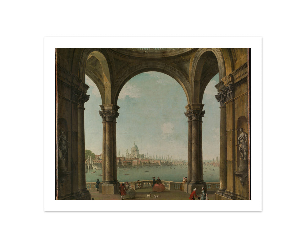 Capriccio with St. Paul's and Old London Bridge by Antonio Joli - Compact / With Margin / No Frame
