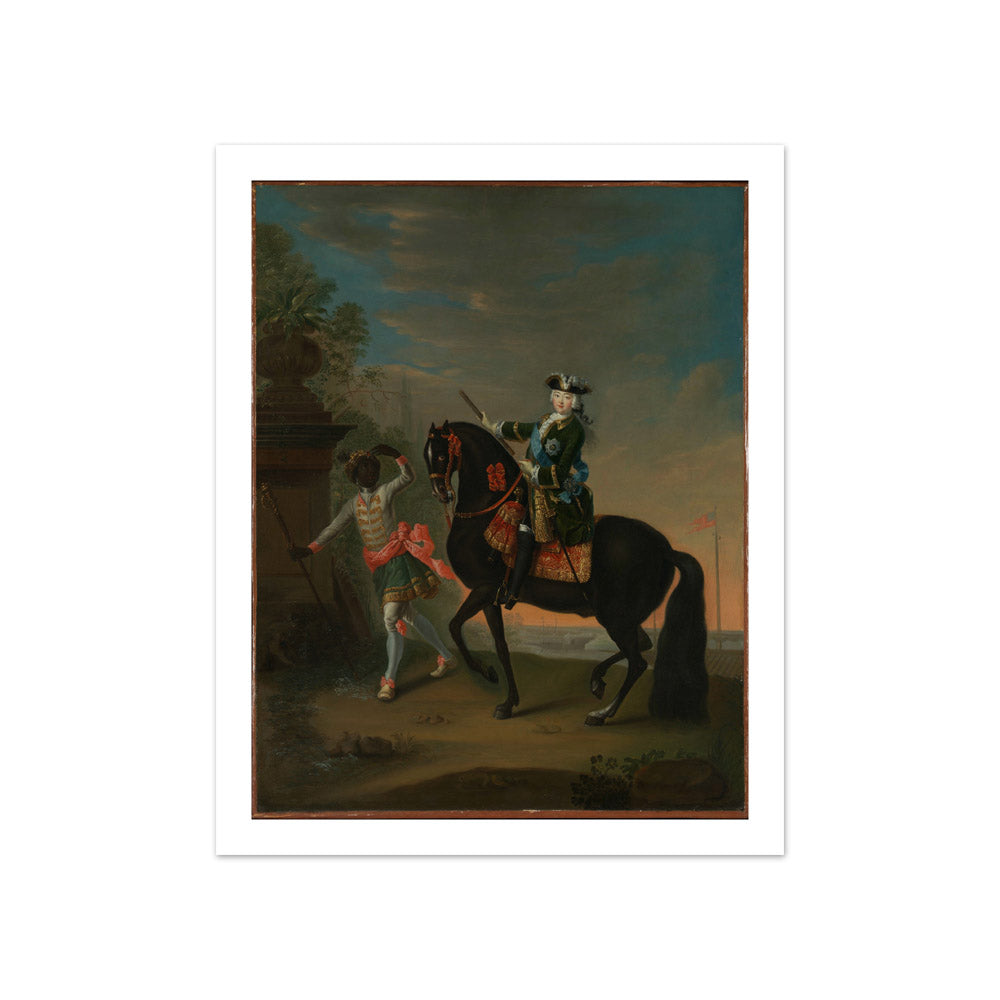 The Empress Elizabeth of Russia (1709–1762) on Horseback, Attended by a Page by Georg Christoph Grooth - Compact / With Margin / No Frame