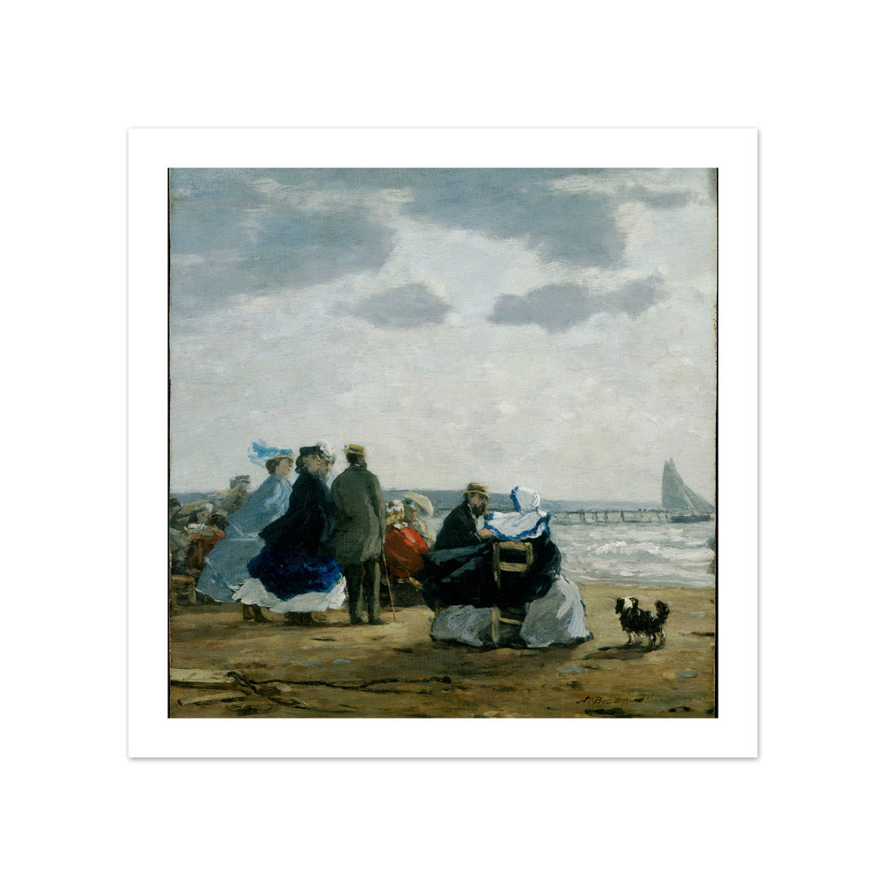 On the Beach, Dieppe by Eugène Boudin - Compact / With Margin / No Frame