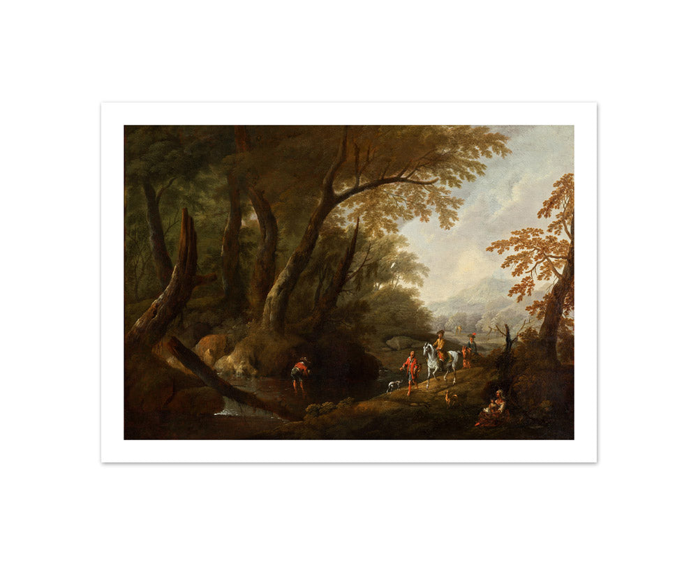 Forest landscape with water on the left by Maximilian Joseph Schinnagl - Compact / With Margin / No Frame