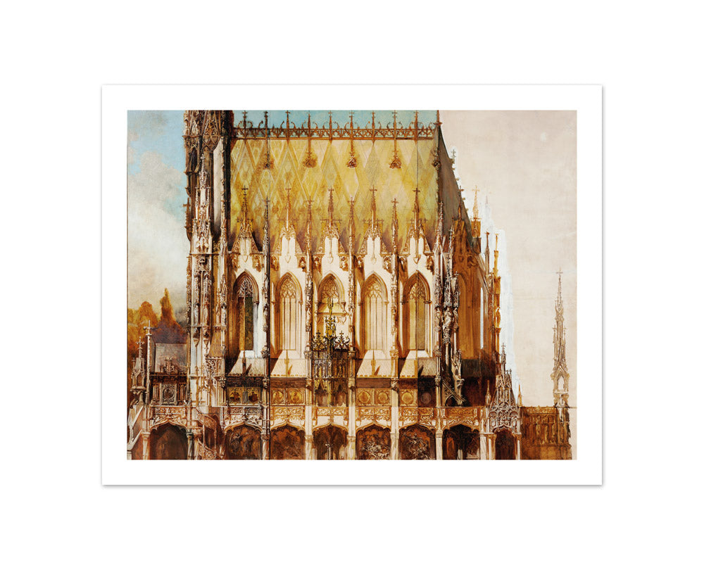 Gothic Burial Church of St. Michael, Side View by Hans Makart - Compact / With Margin / No Frame