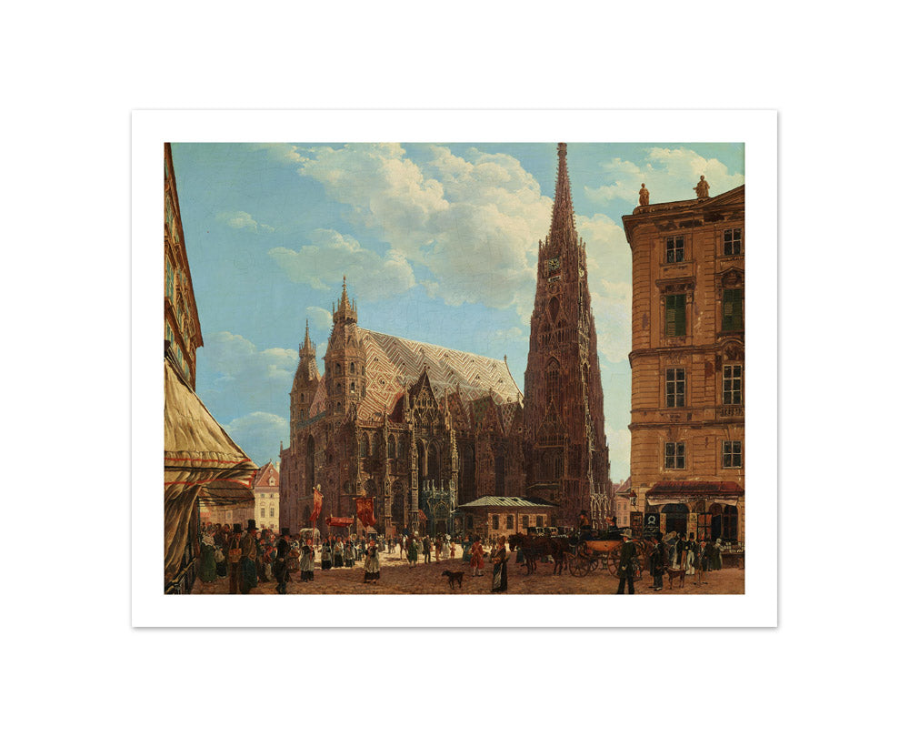 The St. Stephen's Cathedral in Vienna by Rudolf von Alt - Compact / With Margin / No Frame