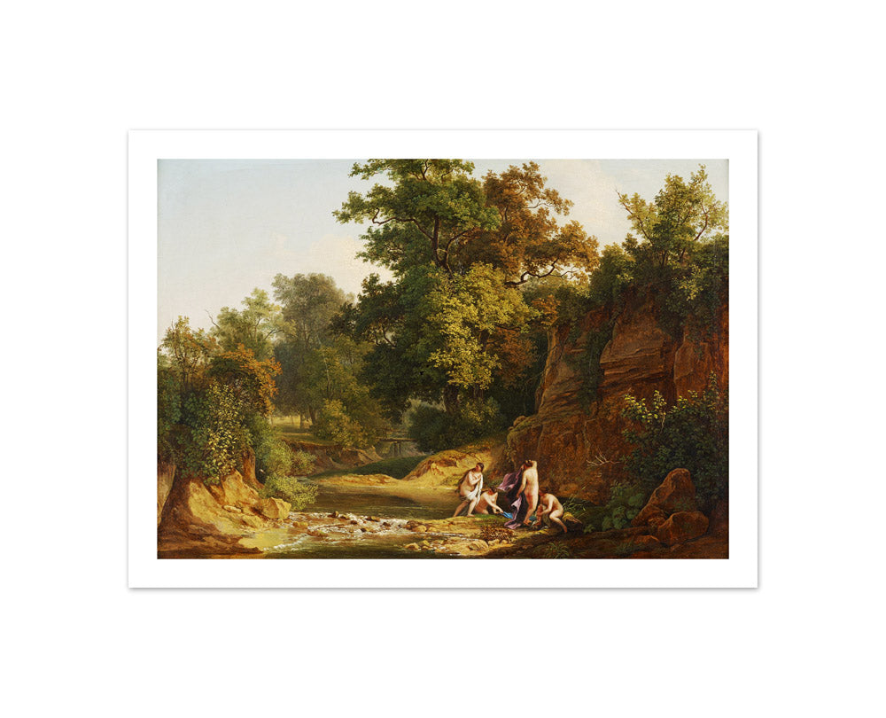 Landscape with Bathing People by Josef Feid - Compact / With Margin / No Frame