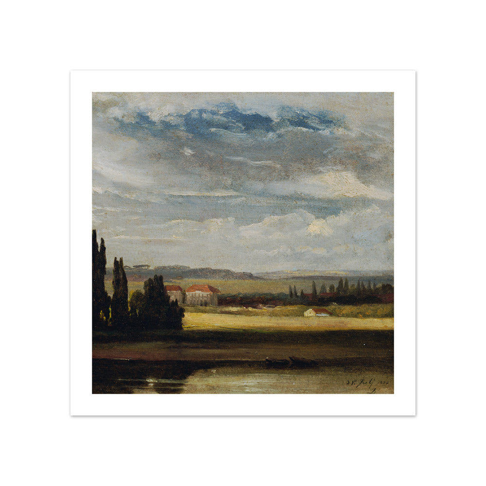 Landscape view with high cloud sky by Johan Christian Claussen Dahl - Compact / With Margin / No Frame