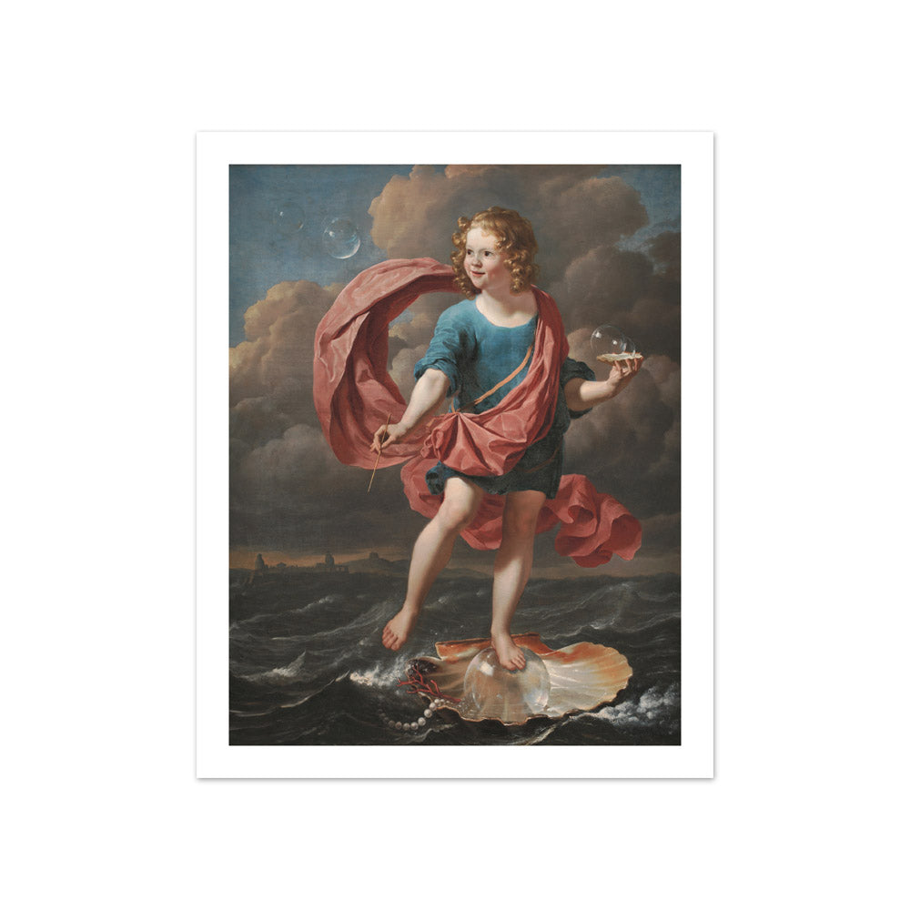 Boy Blowing Soap Bubbles. Allegory on the Brevity of Life by Karel Du Jardin - Compact / With Margin / No Frame
