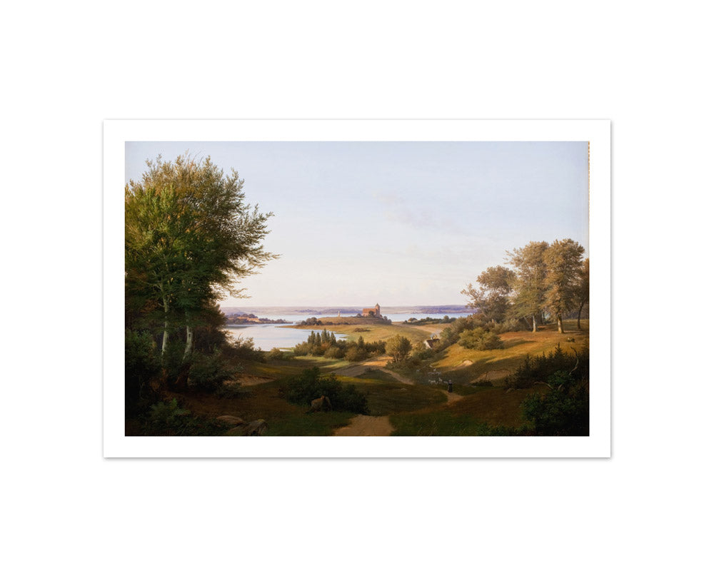 View of the Hill at Skanderborg Castle, Jutland, and the Memorial to frederik VI by Andreas Juuel - Compact / With Margin / No Frame