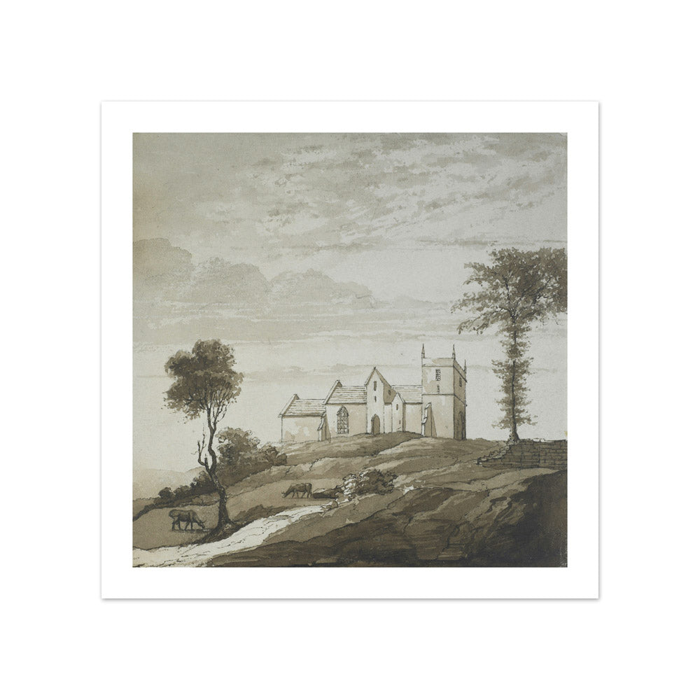 Landscape with church by Reverend W Bree - Compact / With Margin / No Frame