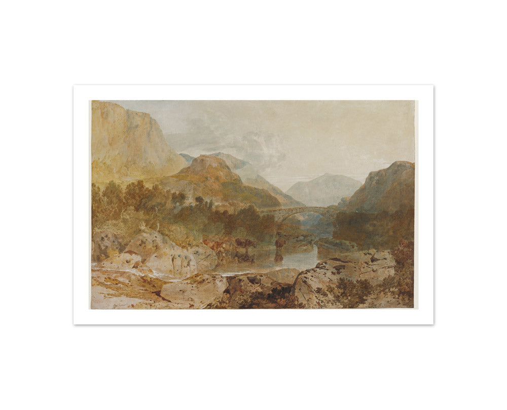 Joseph Mallord William Turner - Borrowdale, with Longthwaite Bridge and Castle Crag - Compact / With Margin / No Frame