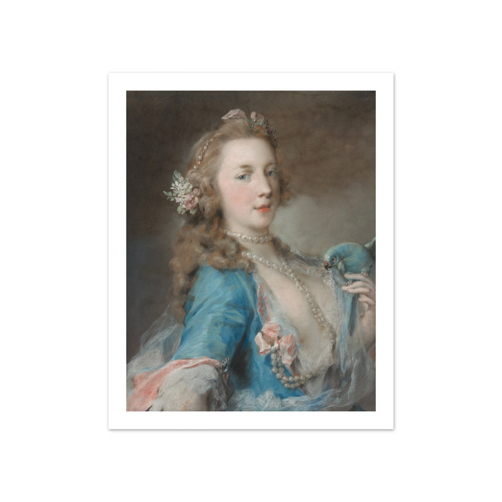 Rosalba Carriera - A Young Lady with a Parrot - Compact / With Margin / No Frame