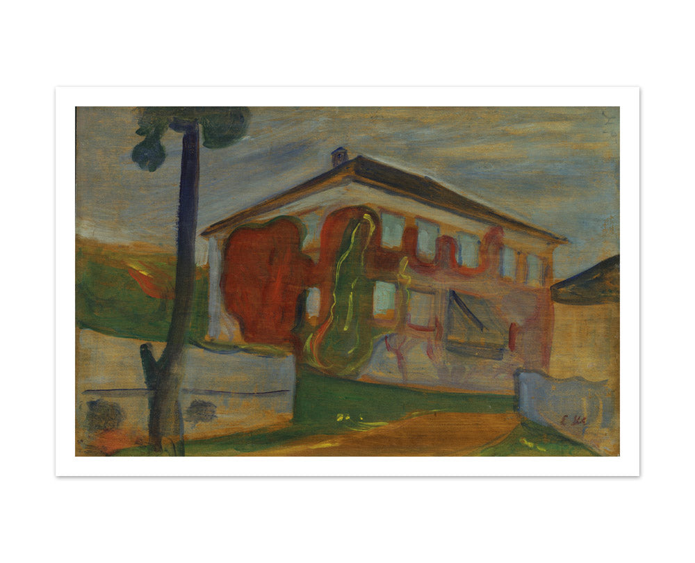 House with Red Virginia Creeper by Edvard Munch - Extra Large / With Margin / No Frame