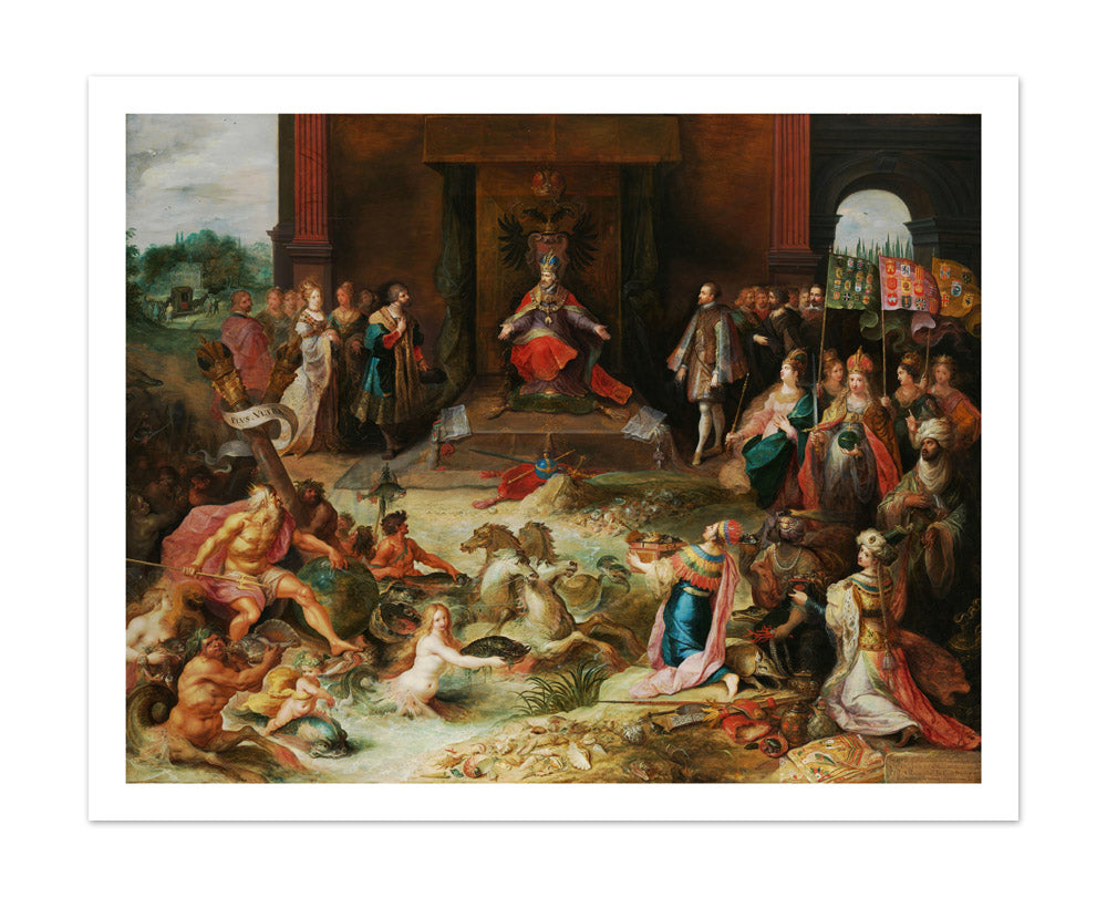 Allegory on the Abdication of Emperor Charles v in Brussels by Frans Francken (II) - Extra Large / With Margin / No Frame