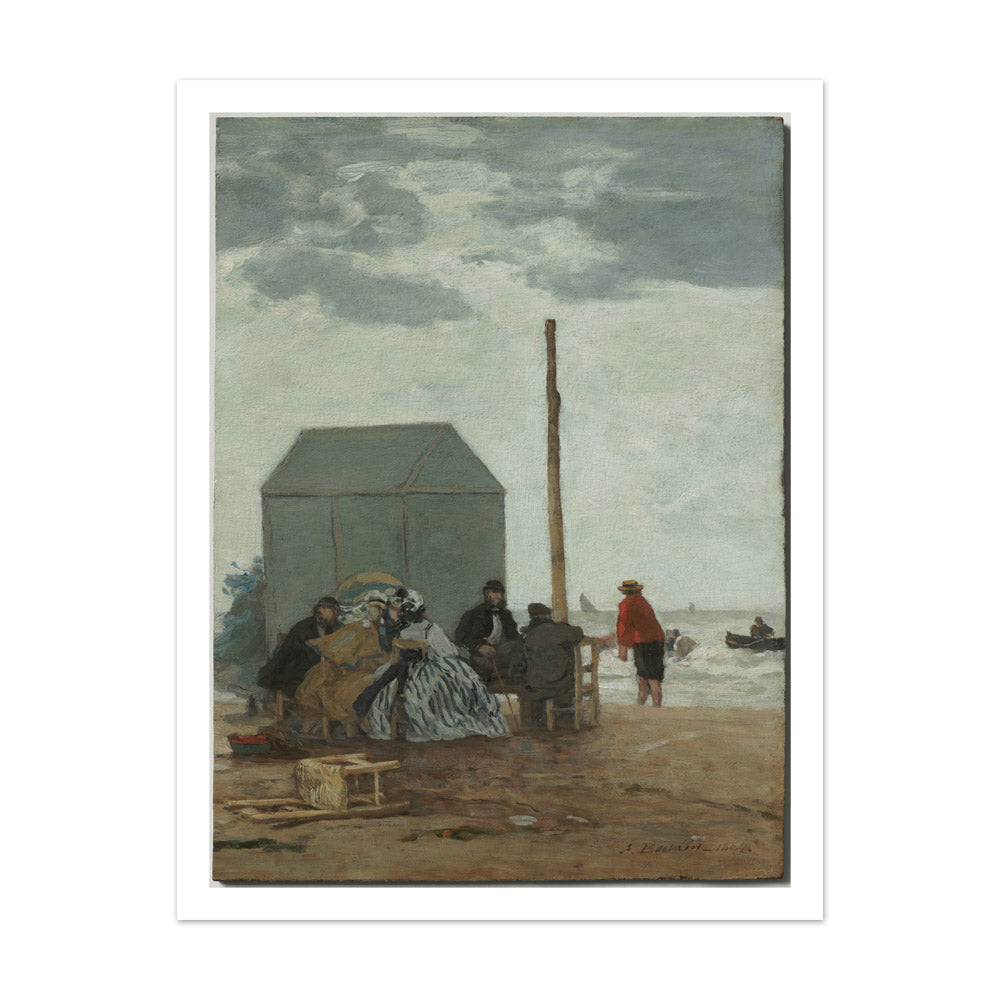 The Beach at Deauville by Eugène Boudin - Extra Large / With Margin / No Frame