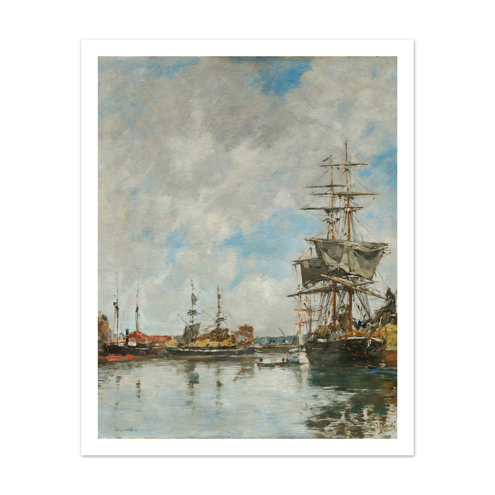 The Dock of Deauville by Eugène Boudin - Extra Large / With Margin / No Frame