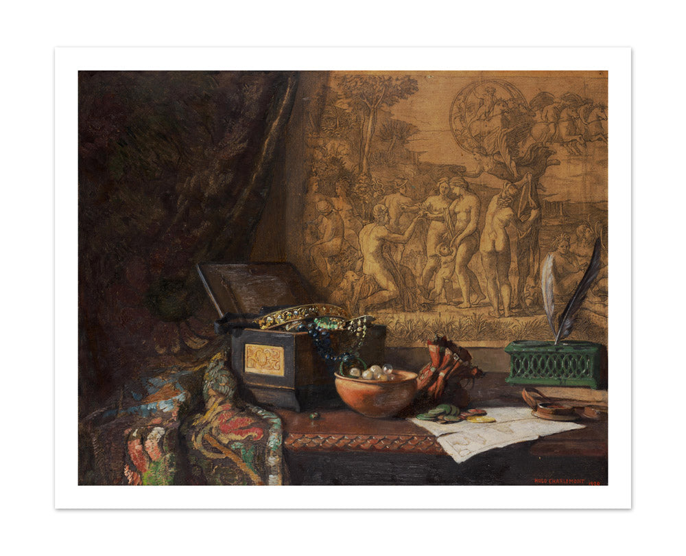 Still life with Judgment of Paris by Hugo Charlemont - Extra Large / With Margin / No Frame