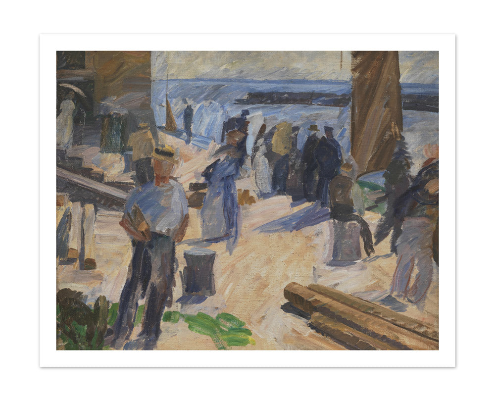The Mail Boat Arriving, Christiansø by Edvard Weie - Extra Large / With Margin / No Frame