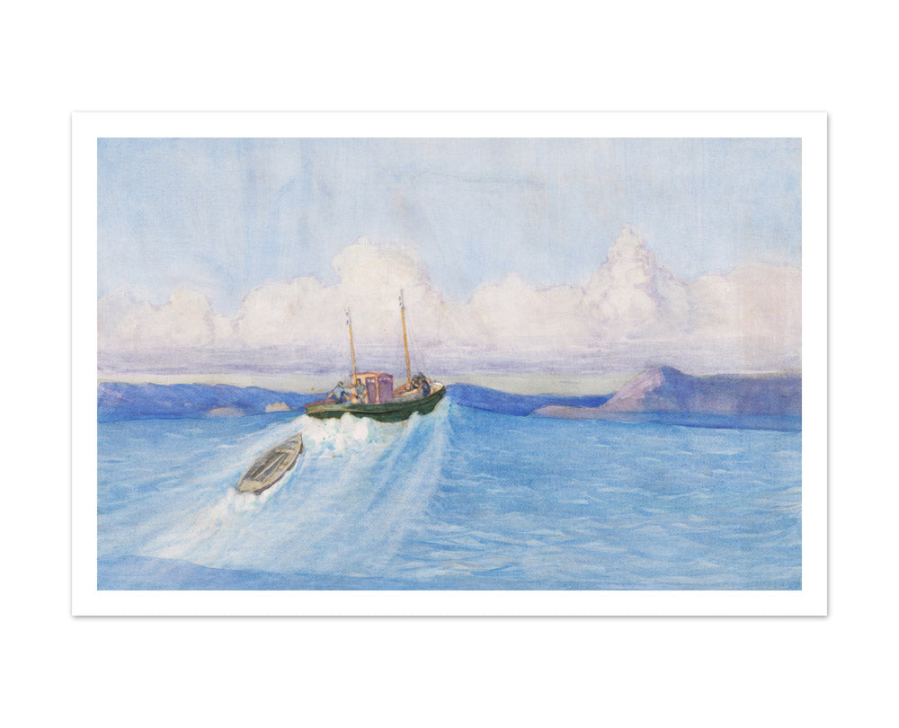Riding the swell, Wellington Harbour by Dorothy Richmond - Extra Large / With Margin / No Frame