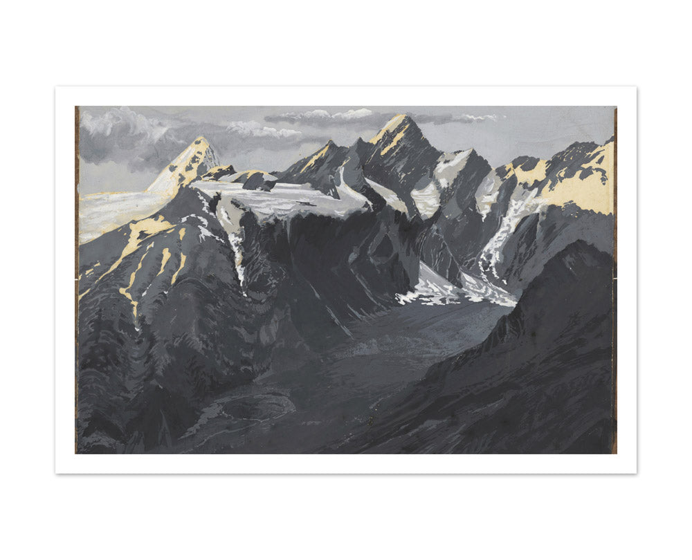 Mounts Sefton and Thompson with Fitzgerald Glacier from Douglas Pass. by George Sturtevant - Extra Large / With Margin / No Frame