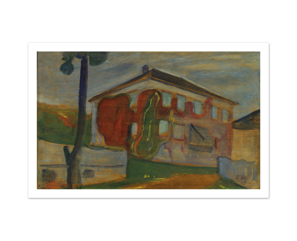 House with Red Virginia Creeper by Edvard Munch - Large / With Margin / No Frame