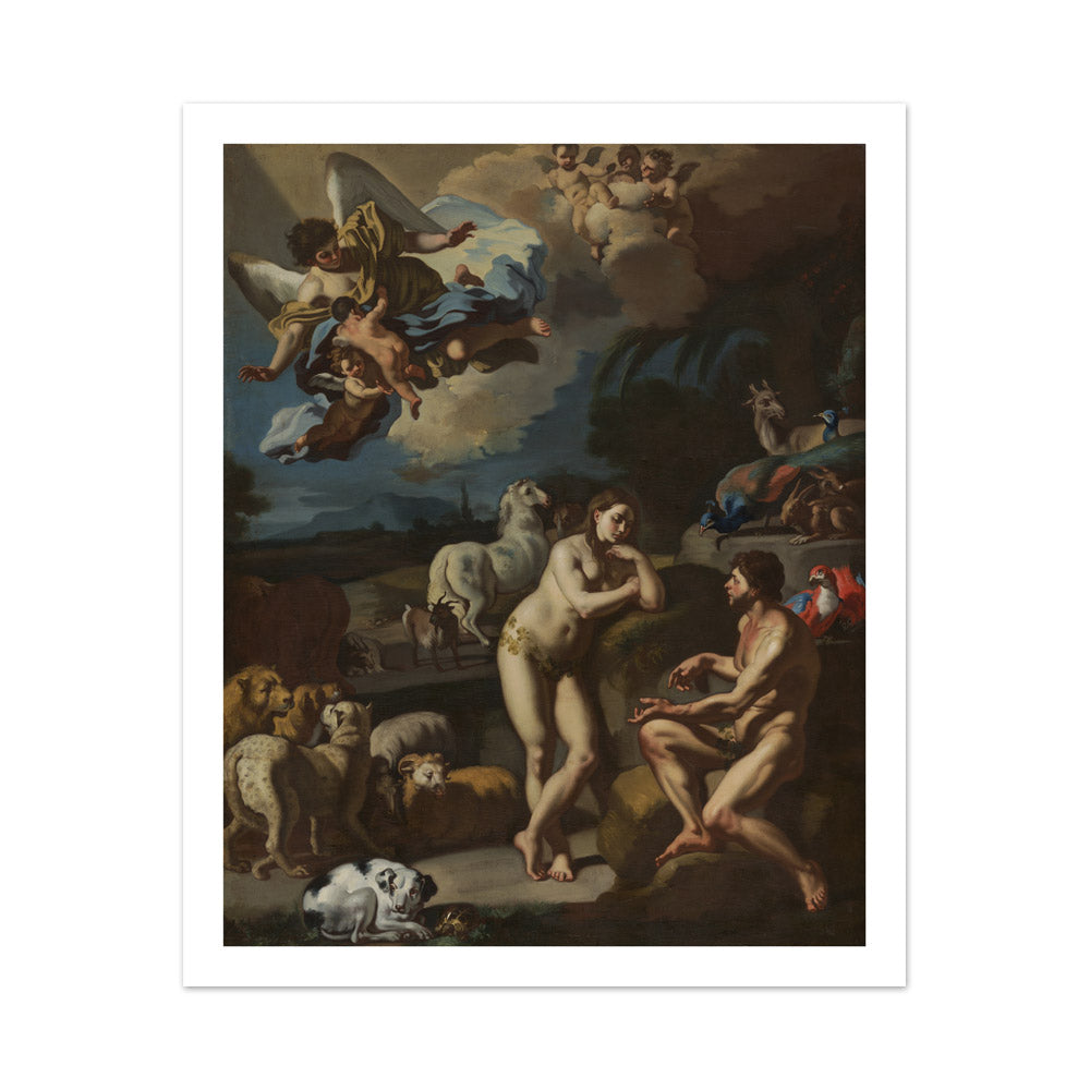 Adam and Eve in Paradise by Francesco Solimena - Large / With Margin / No Frame