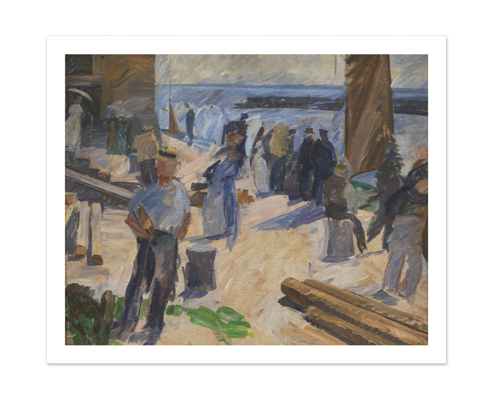The Mail Boat Arriving, Christiansø by Edvard Weie - Large / With Margin / No Frame