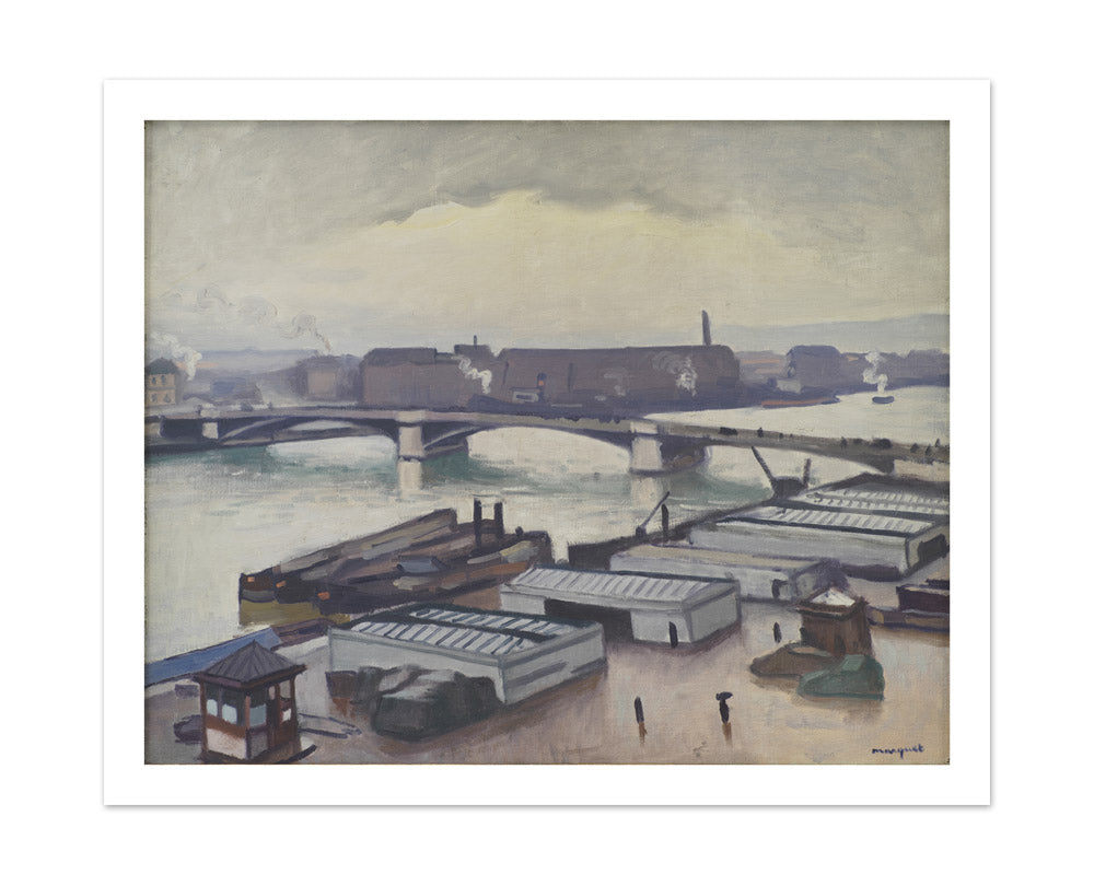 Quai de Paris at Rouen. Rainy Weather by Albert Marquet - Large / With Margin / No Frame