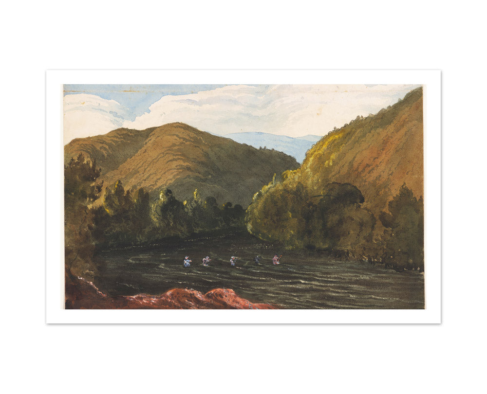 On the Buller River, Near Lake Arthur, Rotoiti by Sir William Fox KCMG - Large / With Margin / No Frame