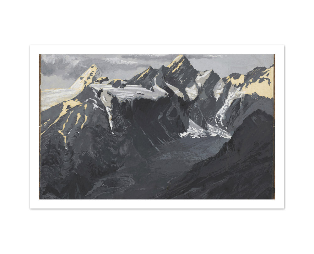 Mounts Sefton and Thompson with Fitzgerald Glacier from Douglas Pass. by George Sturtevant - Large / With Margin / No Frame