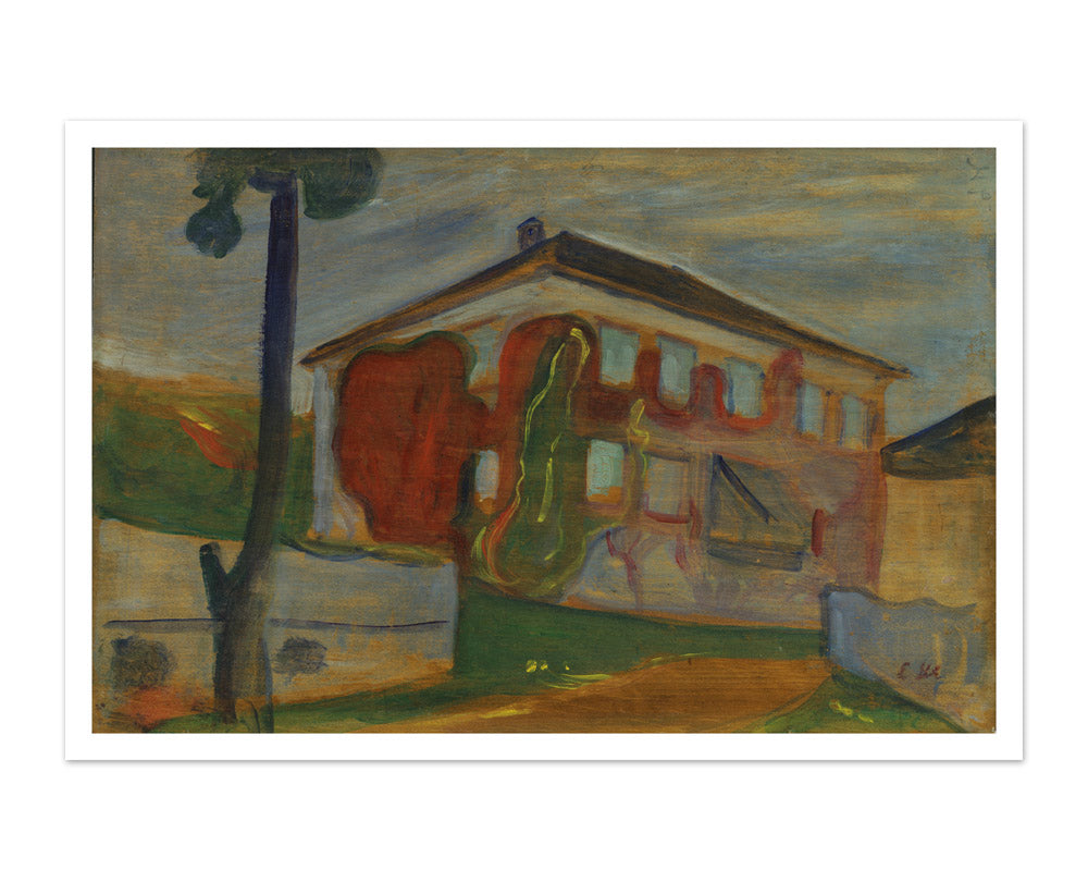 House with Red Virginia Creeper by Edvard Munch - Majestic / With Margin / No Frame