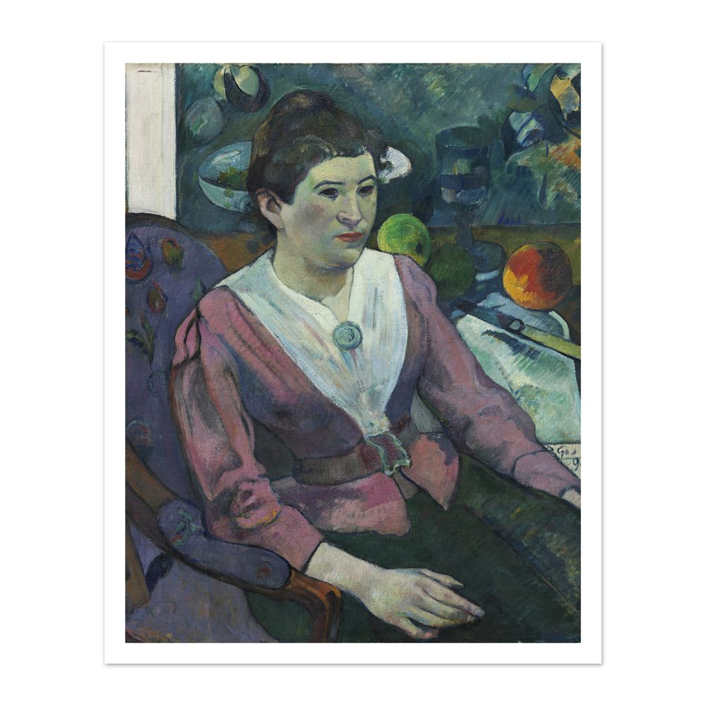 Woman in Front of a Still Life by Cezanne by Paul Gauguin - Majestic / With Margin / No Frame