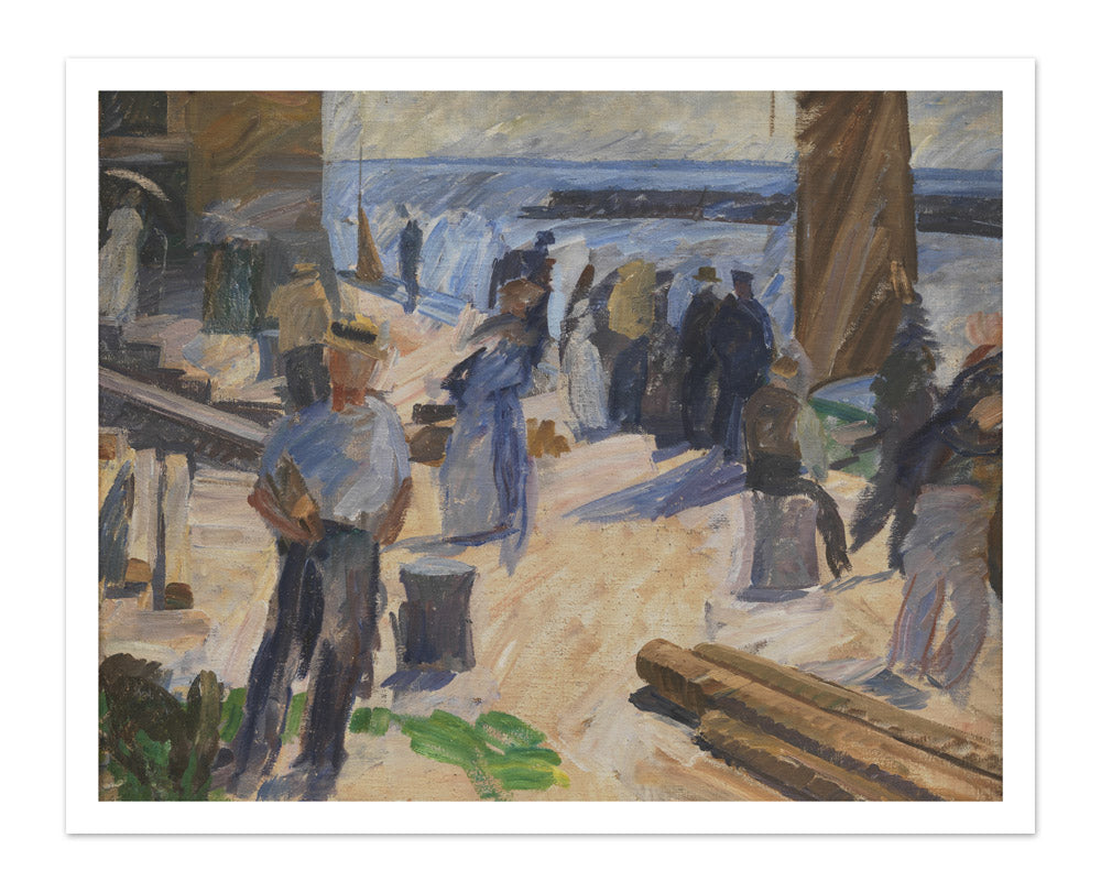 The Mail Boat Arriving, Christiansø by Edvard Weie - Majestic / With Margin / No Frame