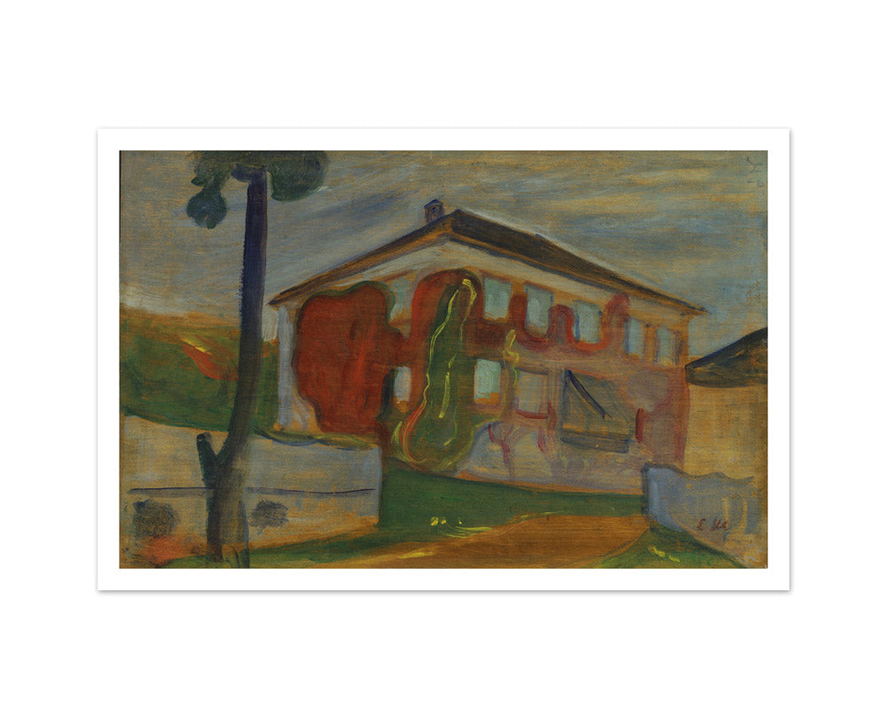 House with Red Virginia Creeper by Edvard Munch - Medium / With Margin / No Frame