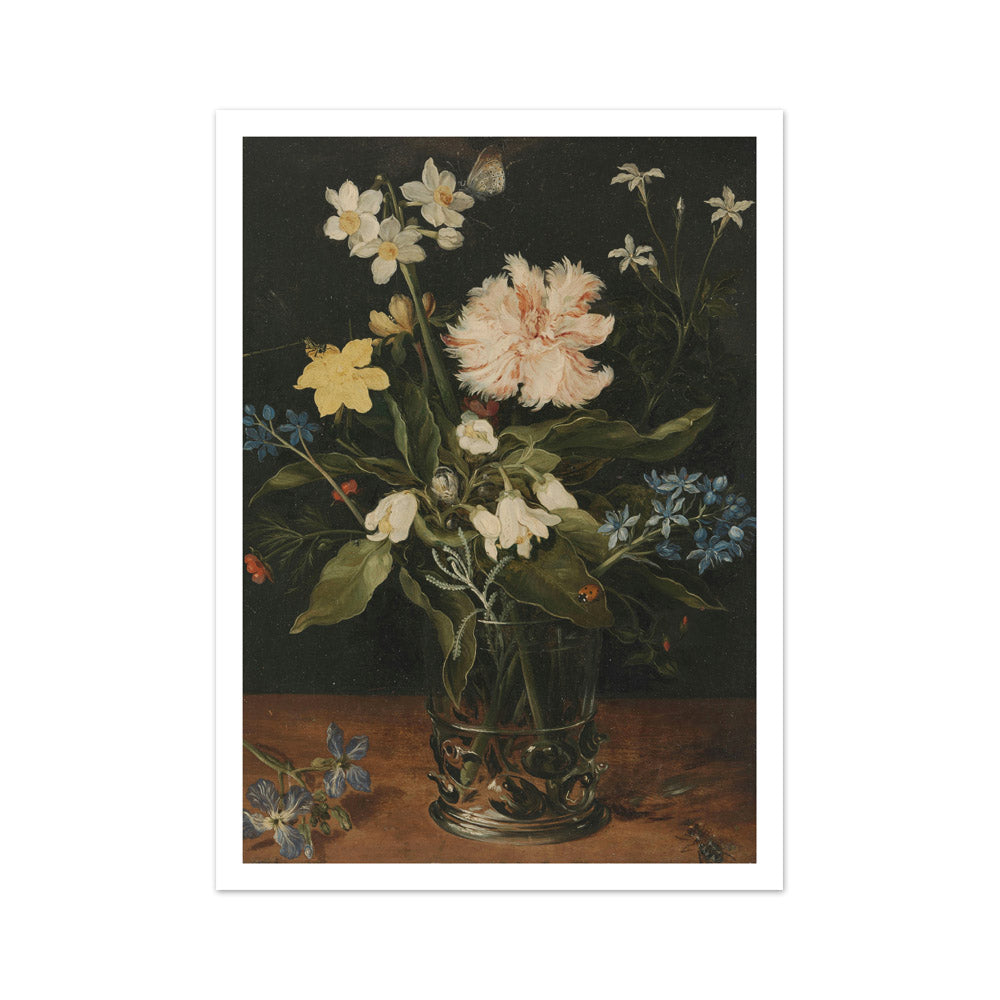 Still Life with Flowers in a Glass by Jan Brueghel - Medium / With Margin / No Frame
