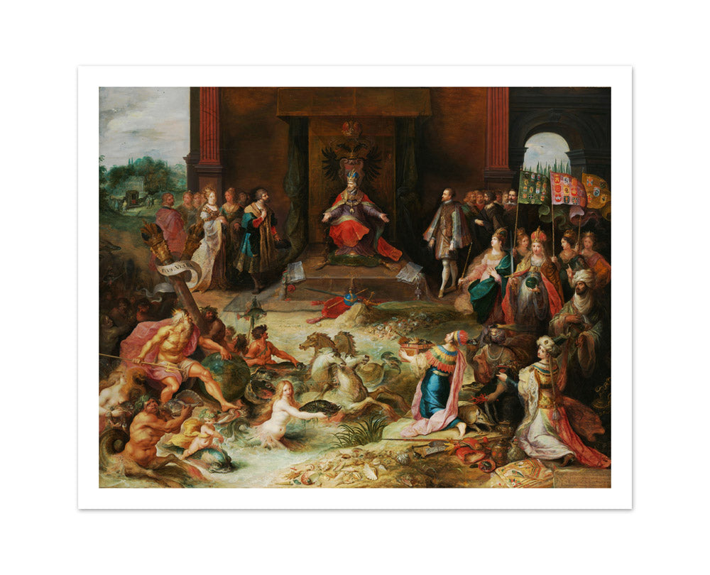 Allegory on the Abdication of Emperor Charles v in Brussels by Frans Francken (II) - Medium / With Margin / No Frame