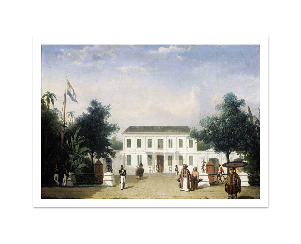 House on the Rijswijk, Batavia (Jalan Veteran) by Ernest Alfred Hardouin - Medium / With Margin / No Frame