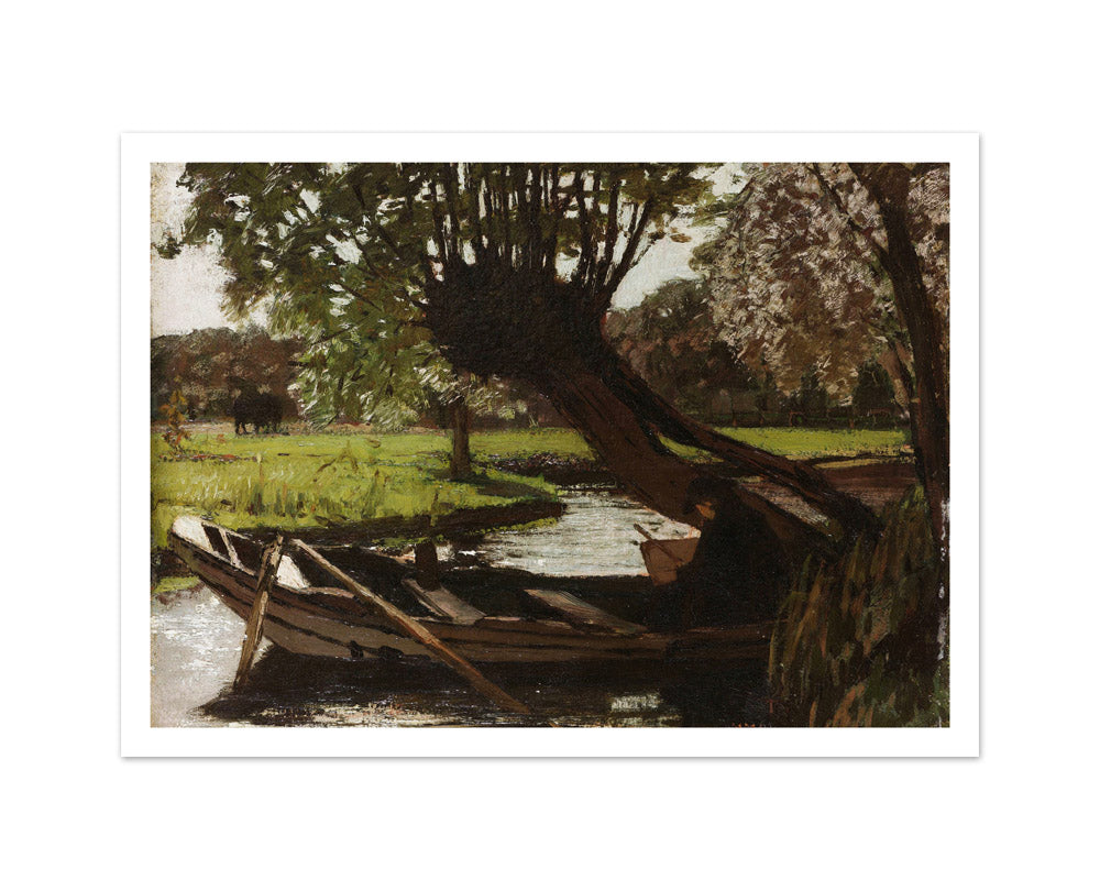 Boat with a Pollard Willow by Matthijs Maris - Medium / With Margin / No Frame