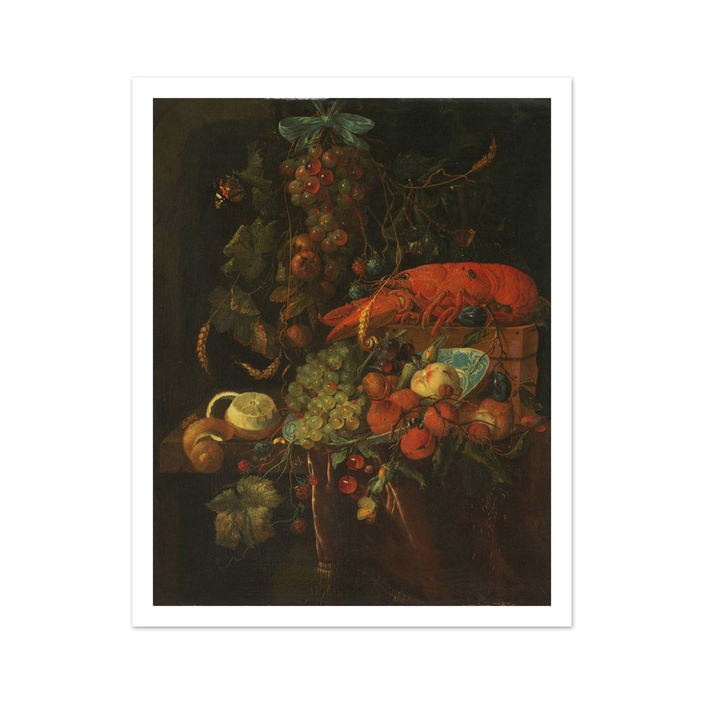 Still Life with Fruit and a Lobster by Jan Davidsz. de Heem - Medium / With Margin / No Frame