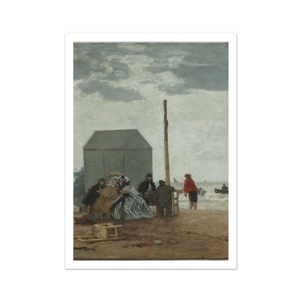 The Beach at Deauville by Eugène Boudin - Medium / With Margin / No Frame