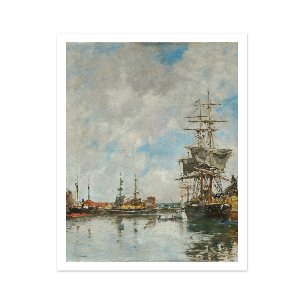 The Dock of Deauville by Eugène Boudin - Medium / With Margin / No Frame